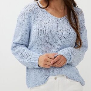 ESQUALO Women's Light Blue V-Neck Sweater